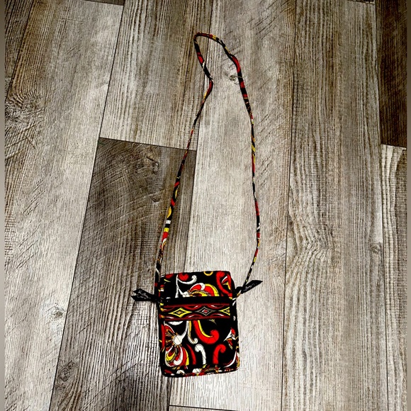 Vera Bradley Puccini Brown Fall Floral Paisley Hand Bag Pockets crossbody - Picture 2 of 6